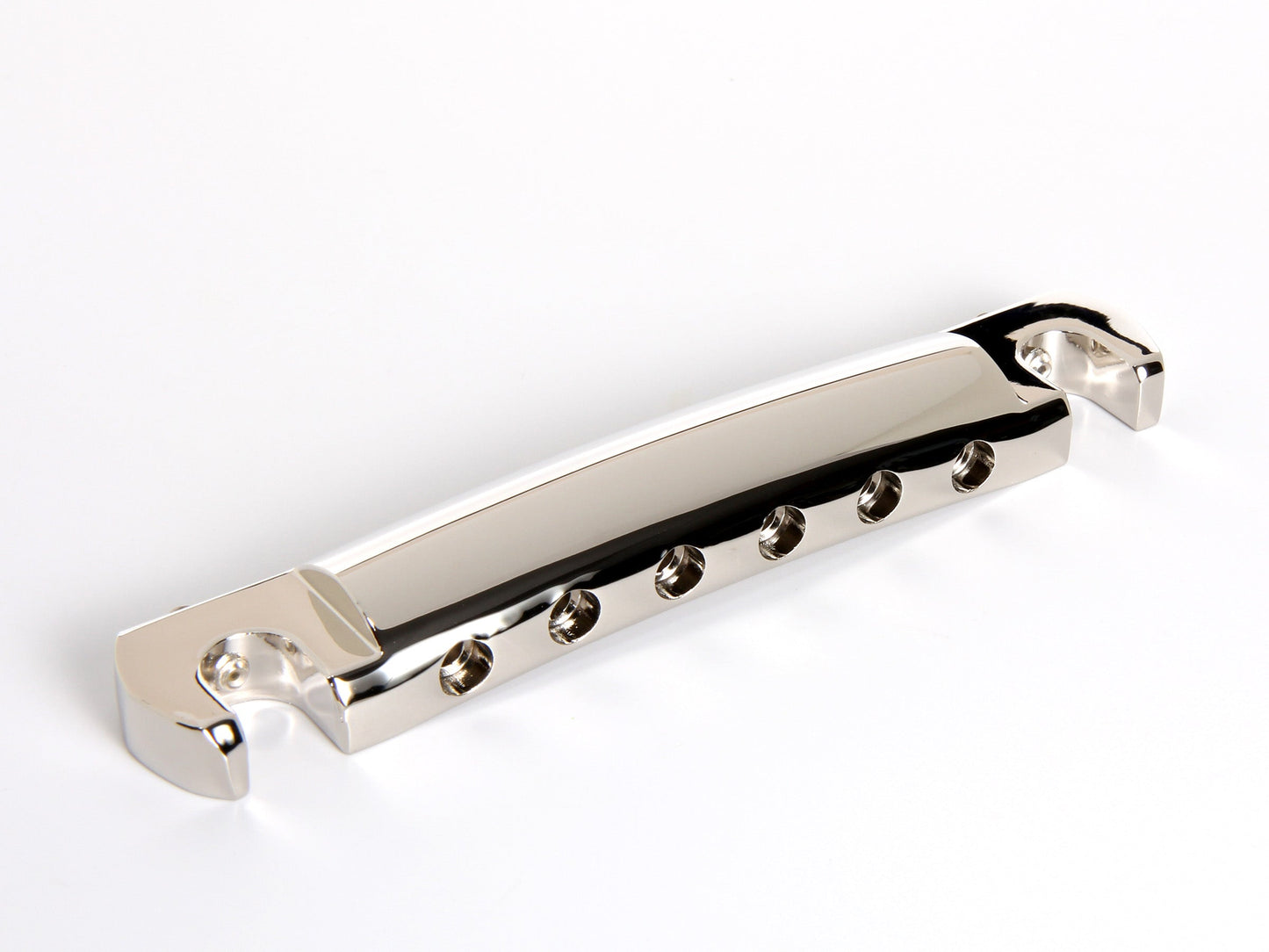 OEM wraparound tailpiece, nickel-plated aluminum, front, alternate view
