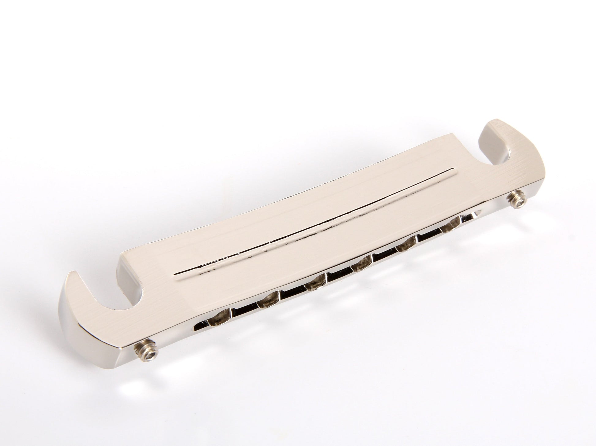 OEM wraparound tailpiece, nickel-plated aluminum, underside