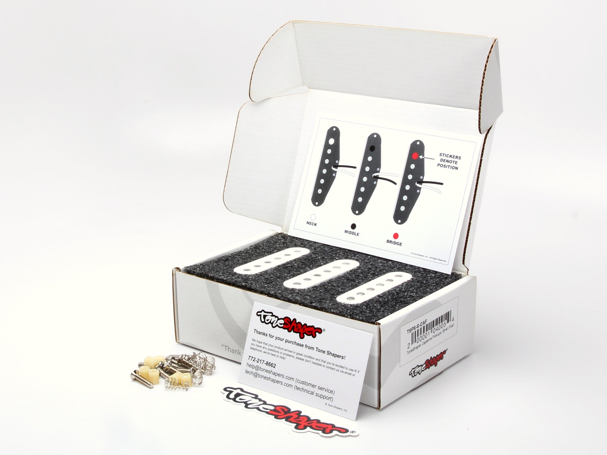 Cayenne Non-Staggered Strat Pickups in Box