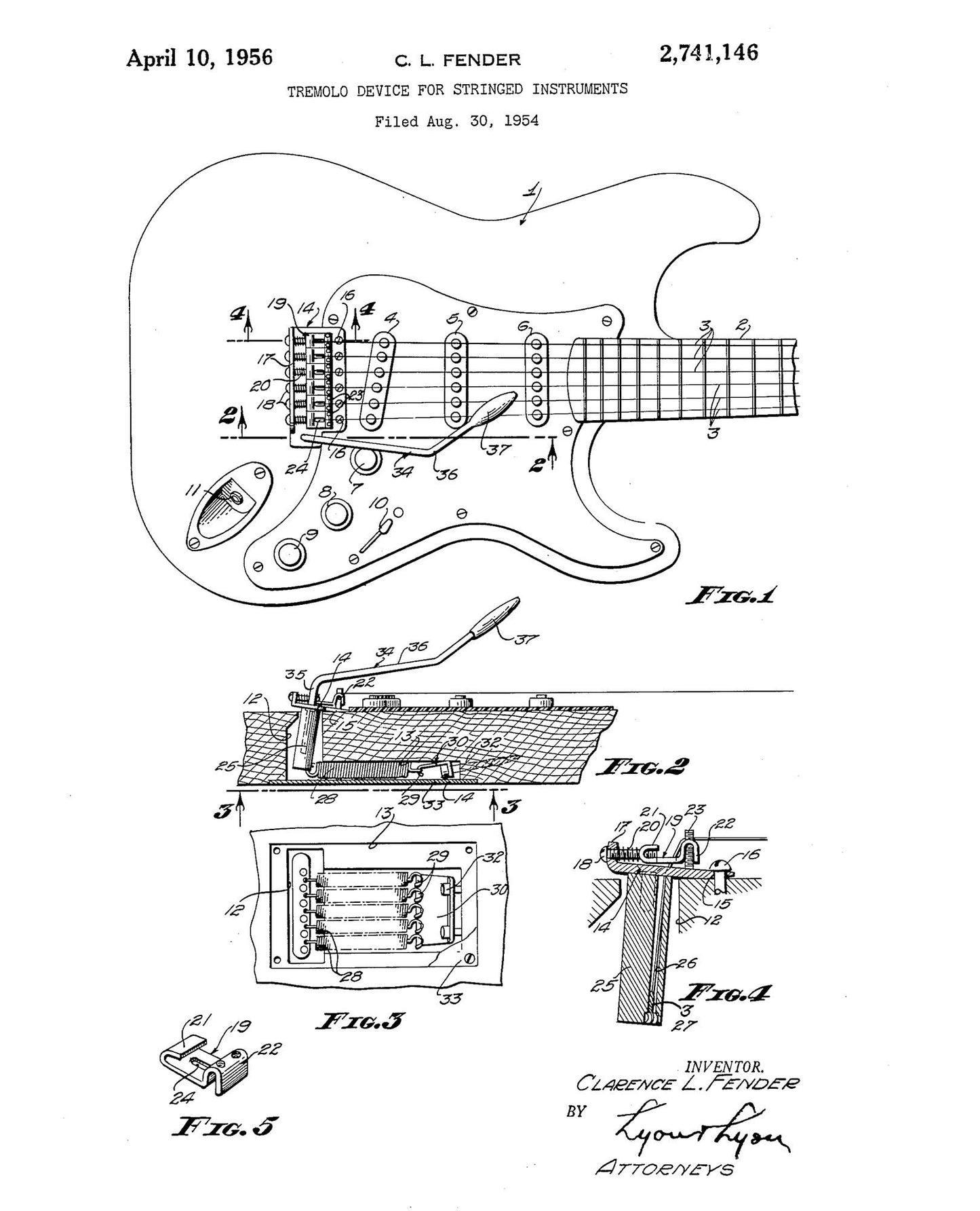 Fender Tremolo Original Patent Application