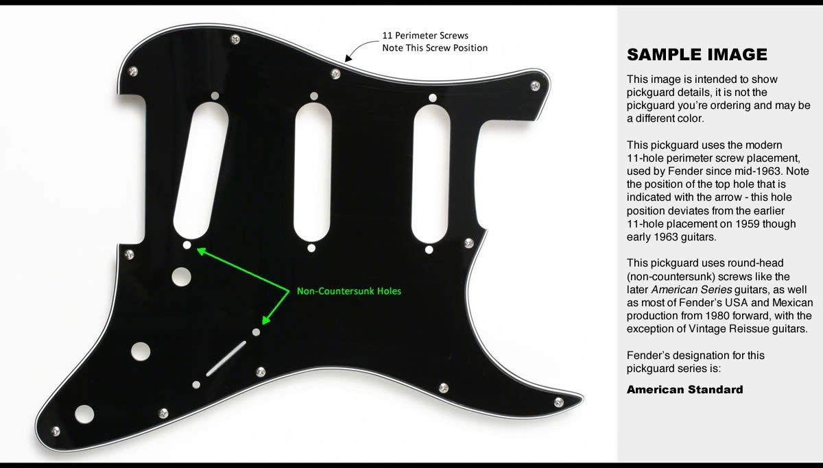Stratocaster Strat Pickguard SSS 8 or 11 Holes & Backplate Tremolo