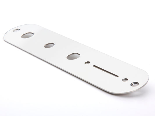 Callaham Telecaster Control Plate, Pushbutton, Polished Stainless