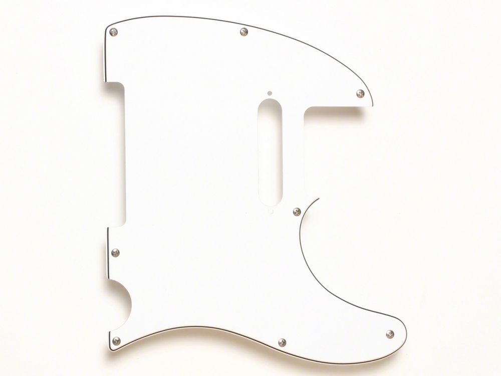 Fender Pickguard, Tele, Modern 8-Hole, 3-Ply White