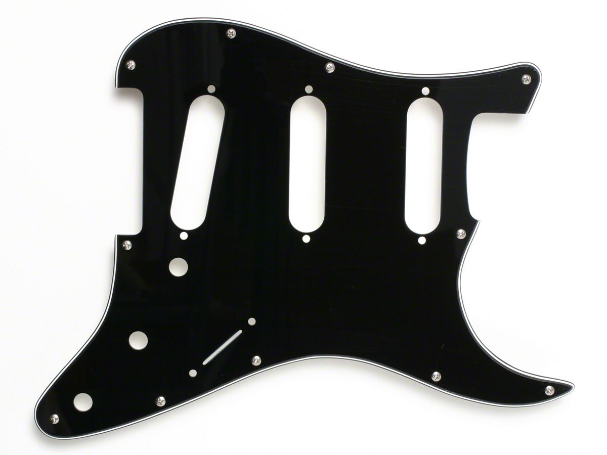 Fender Pickguard, Strat, Modern 11-Hole, 3-Ply Black