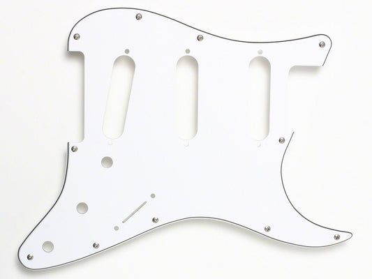 Fender Pickguard, Strat, Modern 11-Hole, 3-Ply White