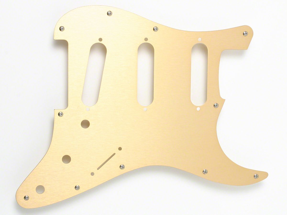 Fender Pickguard, Strat, Modern 11-Hole, Gold Anodized