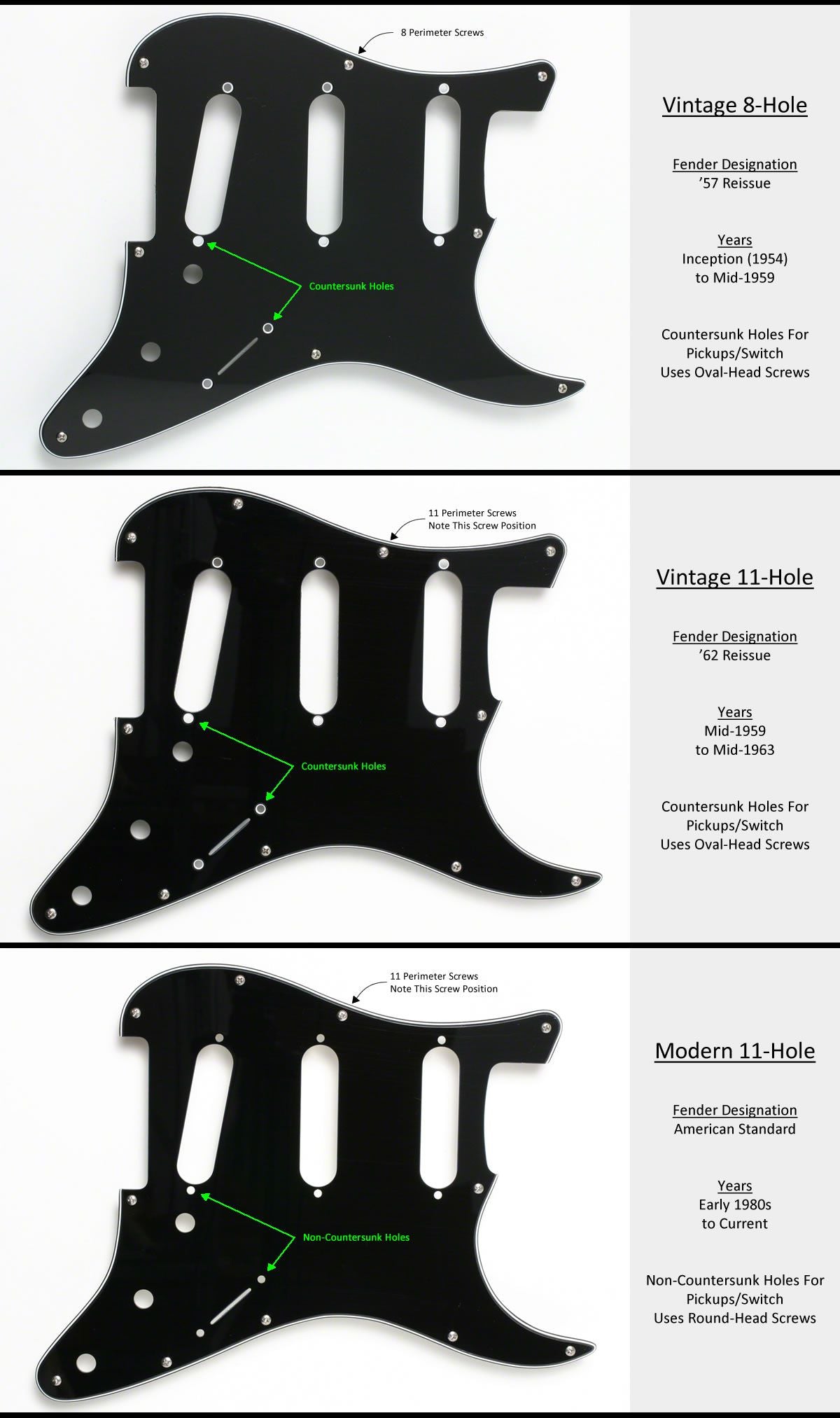 These Screws Fit 1954 - 1963 Pickguards & Reissues