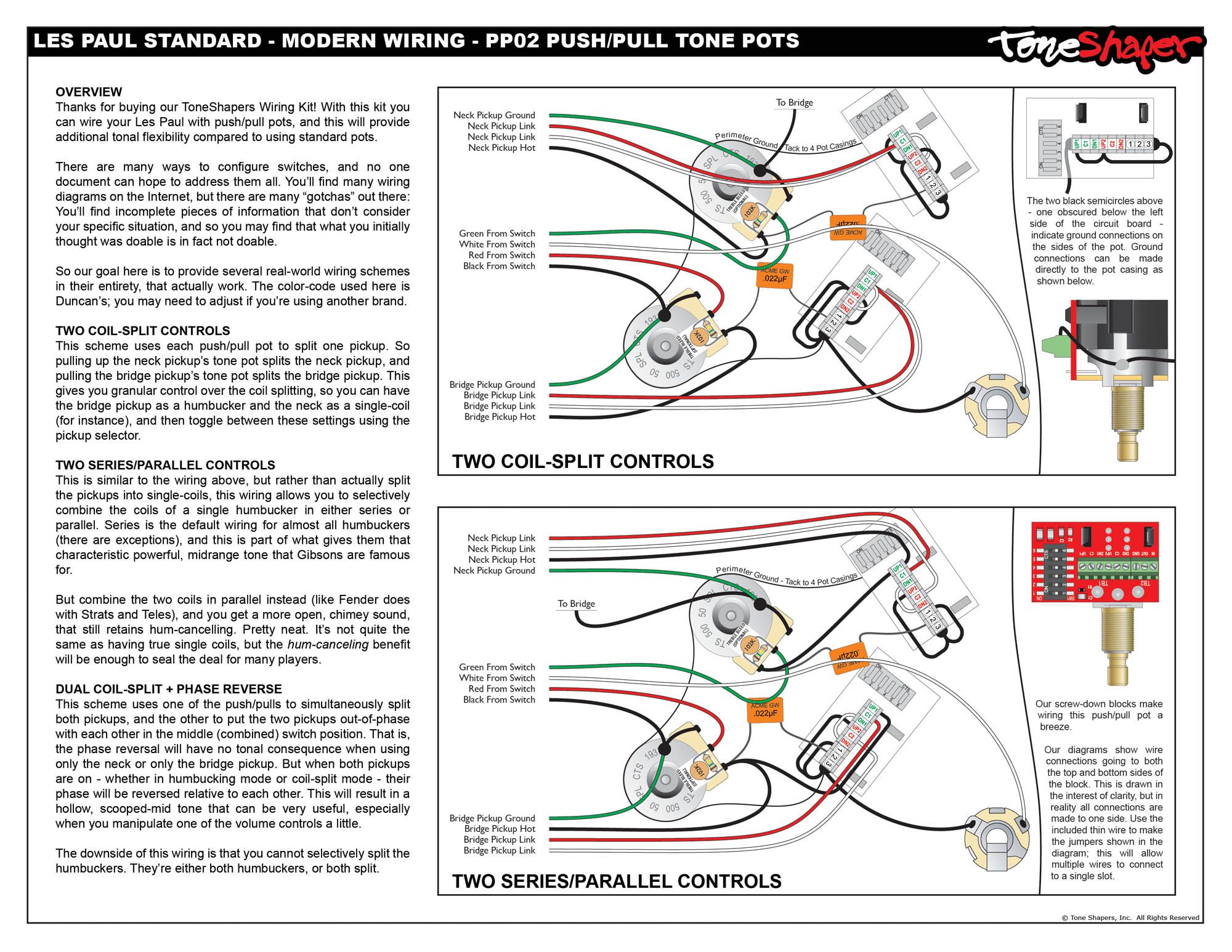 Les paul deals push pull pots